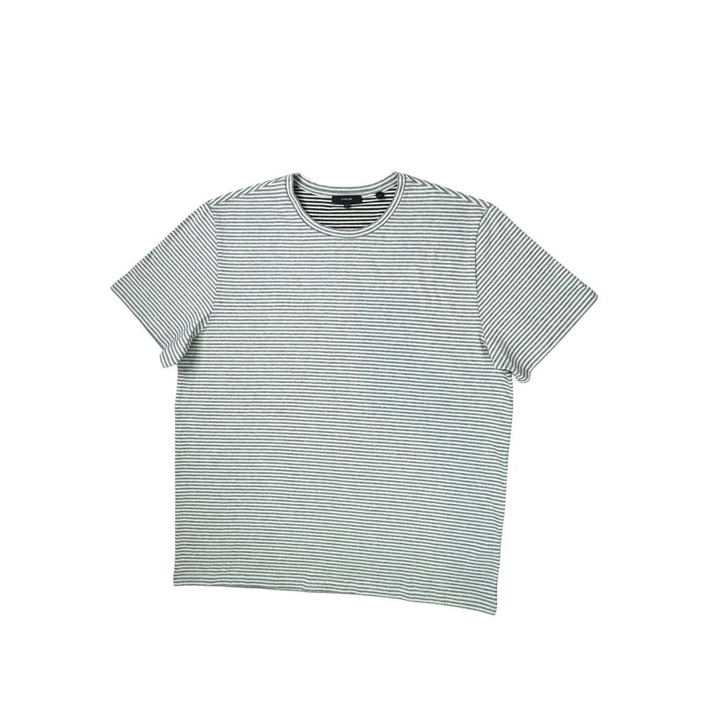 VINCE Crewneck Men's Striped SS White Black T Shirt Size XL Retail $135